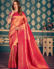 Golden Silk Zari Silk Saree Red