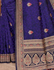 Taraash V-2 Raw Silk Saree Indigo