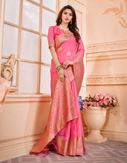 Aneri Cotton Silk Saree Pink (AV/V2)