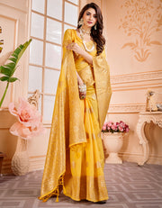 Aneri Cotton Silk Saree Yellow (AV/V2)