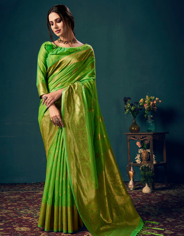 Anokha Mantra Cotton Saree Green