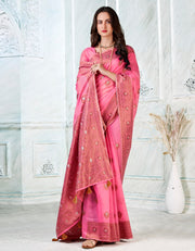 Kimaya Cotton Silk Saree Pink (AV/V2)