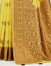 Kimaya Cotton Silk Saree Yellow (AV/V2)