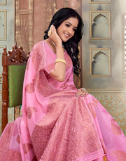 Sanemi Cotton Saree Pink (AV/V1)