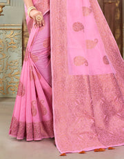 Sanemi Cotton Saree Pink (AV/V1)