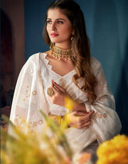Sifaah Niyama White Cotton Saree