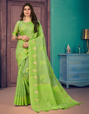 Design Mantra Cotton Saree Green
