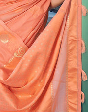 Design Mantra Cotton Saree Salmon Orange