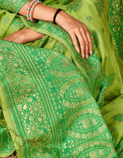 Malhari Cotton Saree Fern Green (KV/V6)