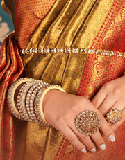 Golden Silk Zari Silk Saree Golden