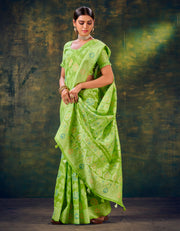Malhari Cotton Saree Fern Green (KV/V7)