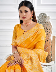 Ashavali Bandhej Saree Yellow (KV/V1)