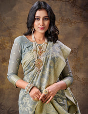 Ashavali Bandhej Saree Grey (KV/V4)