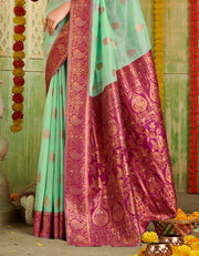 Ashavali Cotton Saree Green (KV/V5)