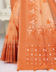 Malhari Cotton Saree Orange (KV/V1)