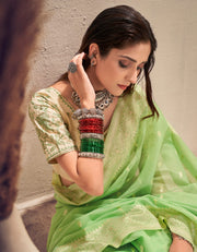 Malhari Cotton Saree Green (KV/V4)