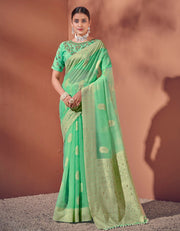 Malhari Cotton Saree Green (KV/V3)