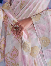 Zuri Cotton Saree Light Pink (KV/V1)