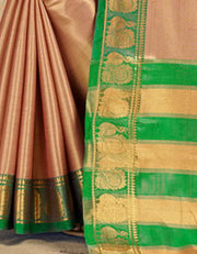 Morni Silk Zari Silk Saree Adobe Beige & Green