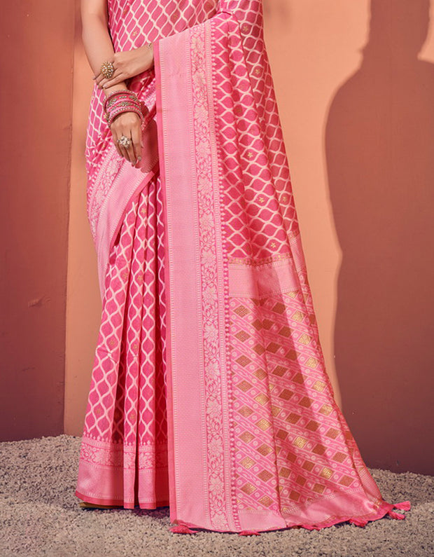 Sur Mantra Cotton Saree Pink (KV/V2)