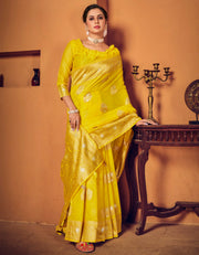 Prachin Sutra Cotton Saree Yellow