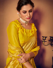Prachin Sutra Cotton Saree Yellow