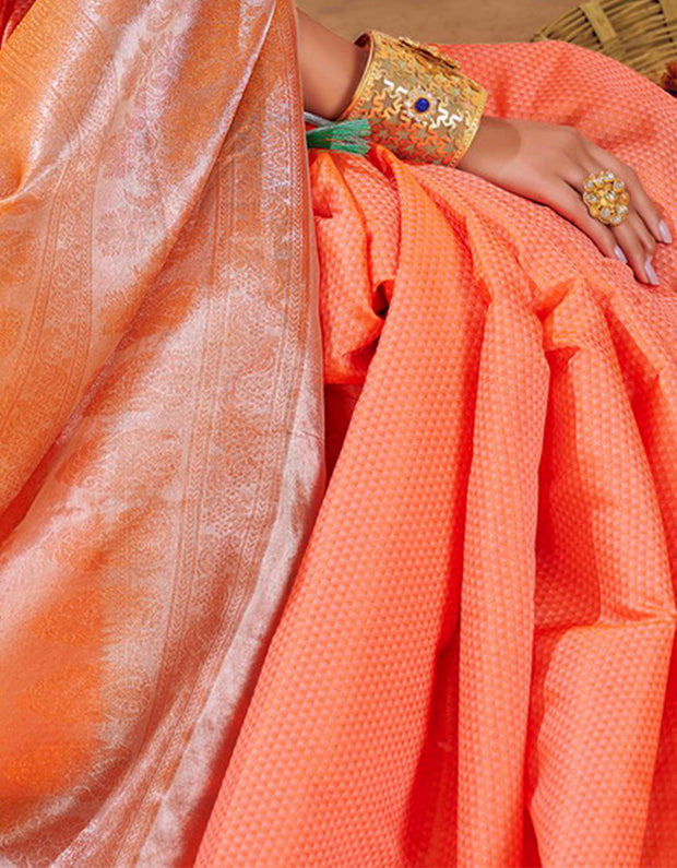 Rajsheela Khun Saree Orange
