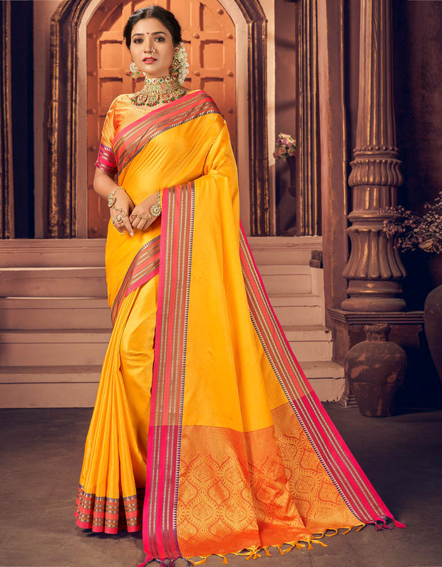 Buy Yellow Rajasthani Plus Size Sarees Online for Women in USA