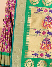 Silk Paithani Silk Saree Magenta