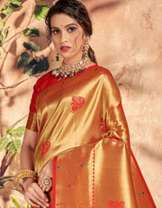 Silk Sanatan Cotton Saree Golden & Amber
