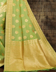 Soham Prisha Cotton Saree Lime Green