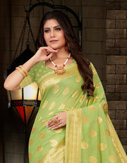 Soham Prisha Cotton Saree Lime Green