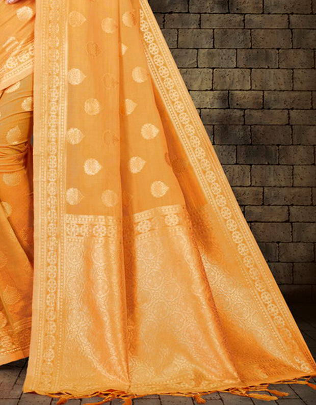 Soham Prisha Cotton Saree Orange