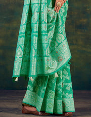 Malhari Cotton Saree Green (KV/V7)