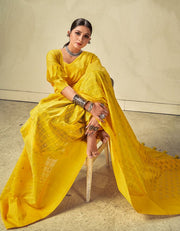 Sur Mantra Cotton Saree Yellow
