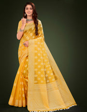 Sutram Mandana Cotton Saree Yellow