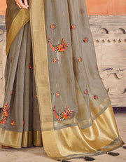 Kalakaari Cotton Silk Saree Ash (AV/V3)