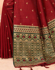 Taraash V-1 Raw Silk Saree Maroon