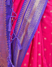 The Bengal Queen Cotton Saree Pink