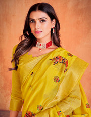 Kalakaari Cotton Silk Saree Yellow (AV/V3)