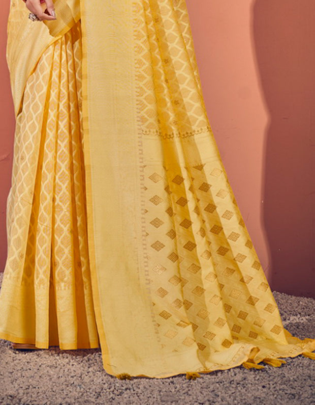 Sur Mantra Cotton Saree Yellow (KV/V2)